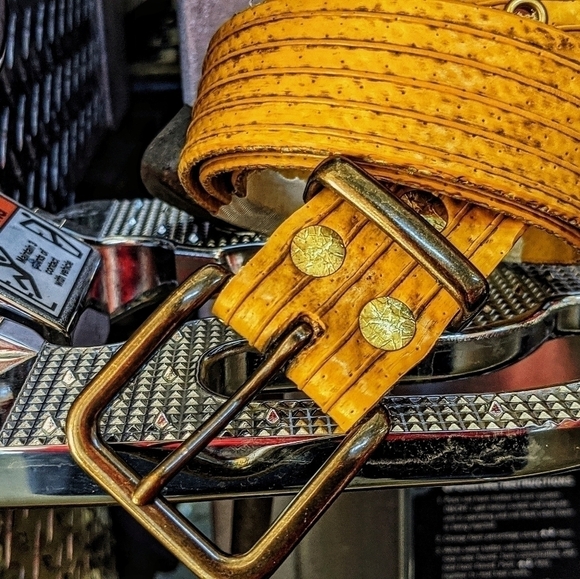 Firehose belt with solid brass buckle and keeper - Picture 3 of 15